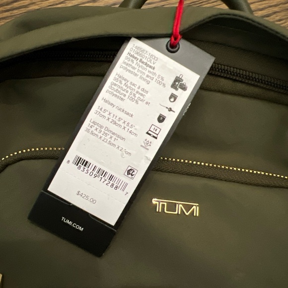TUMI Dark Green Halsey Voyageur Backpack NWT - Picture 4 of 8